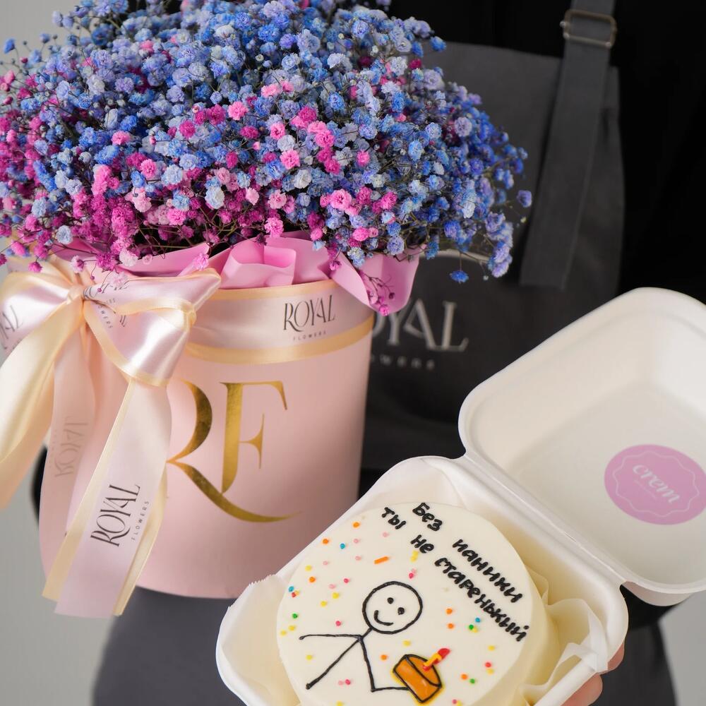 Комбо из гипсофилы и бенто тортика